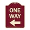 Signmission Designer Series One Way Left Arrow, Burgundy Heavy-Gauge Aluminum Sign, 24" x 18", BU-1824-23522 A-DES-BU-1824-23522 - alternate 1